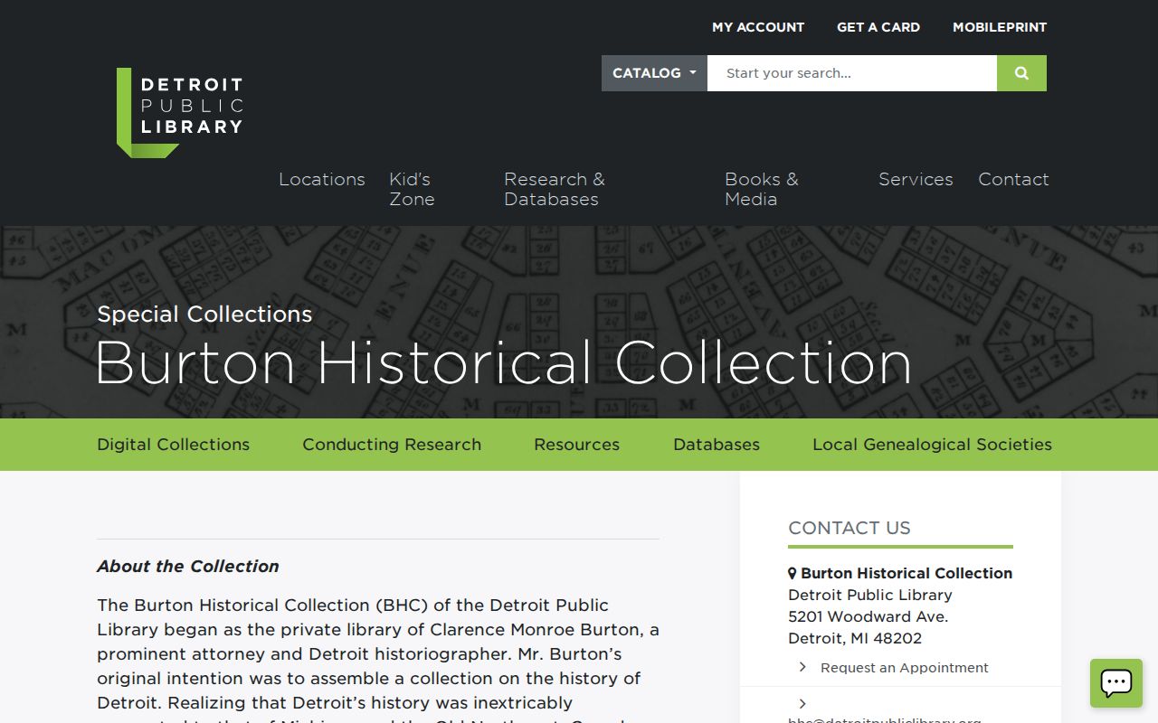 Wayne County city directory Burton Historical Collection holdings and access