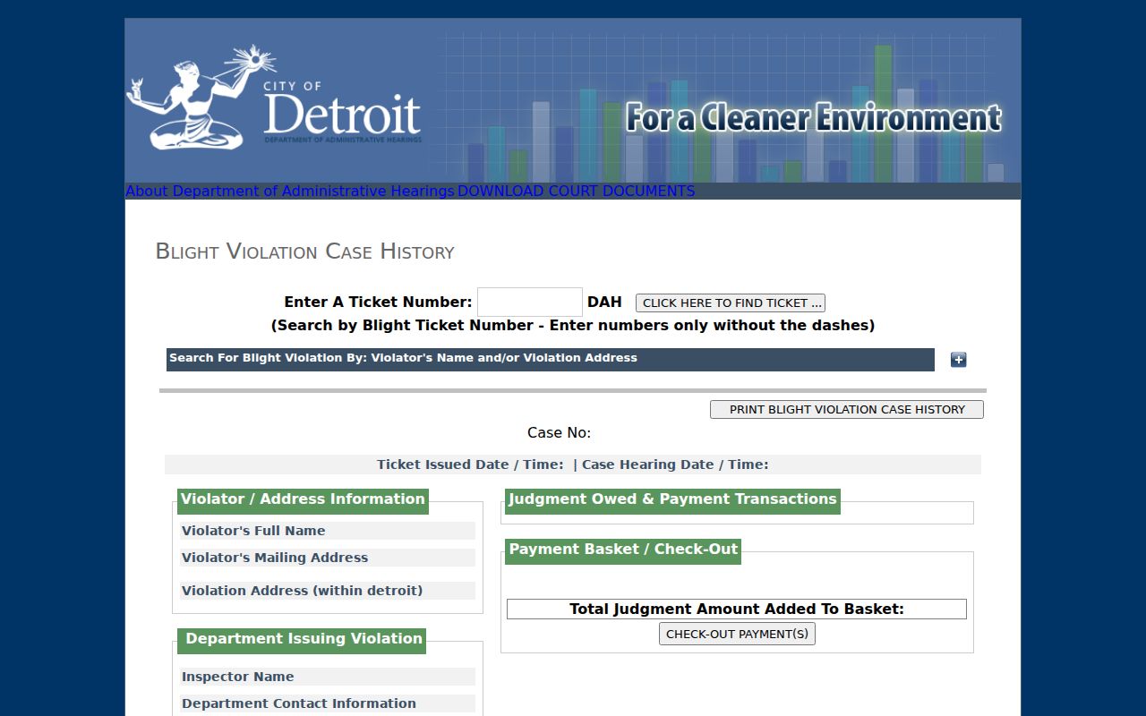 Wayne County residents directory Detroit DAH address and case search