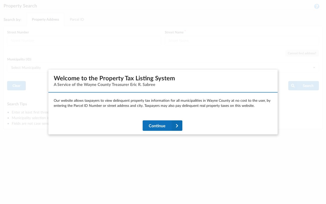 Wayne County residents directory Treasurer property address and parcel search